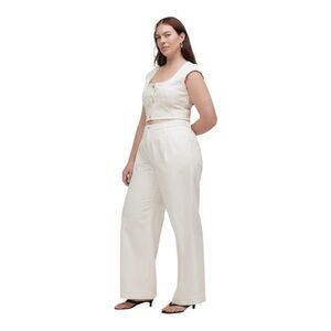 NEW Madewell The Harlow Wide Leg Jean in Tile White Size 33 NEW NO670 Rigid